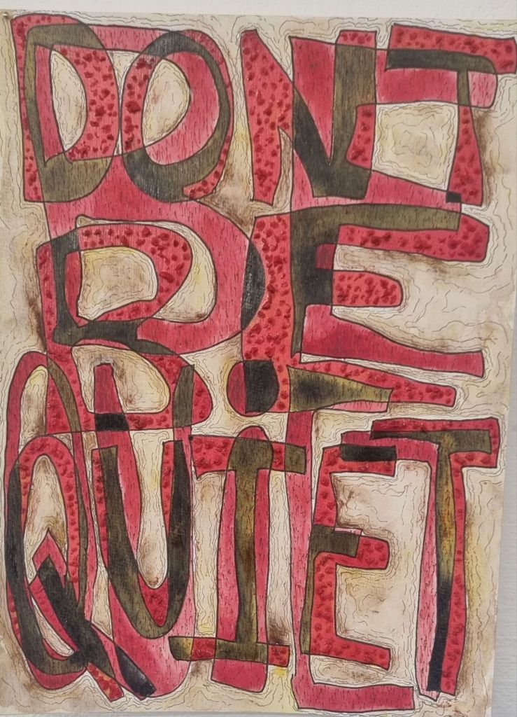 Be Quiet.Don't Be Quiet. 
Taken from a doco on the work and life of artist Ai Weiwei