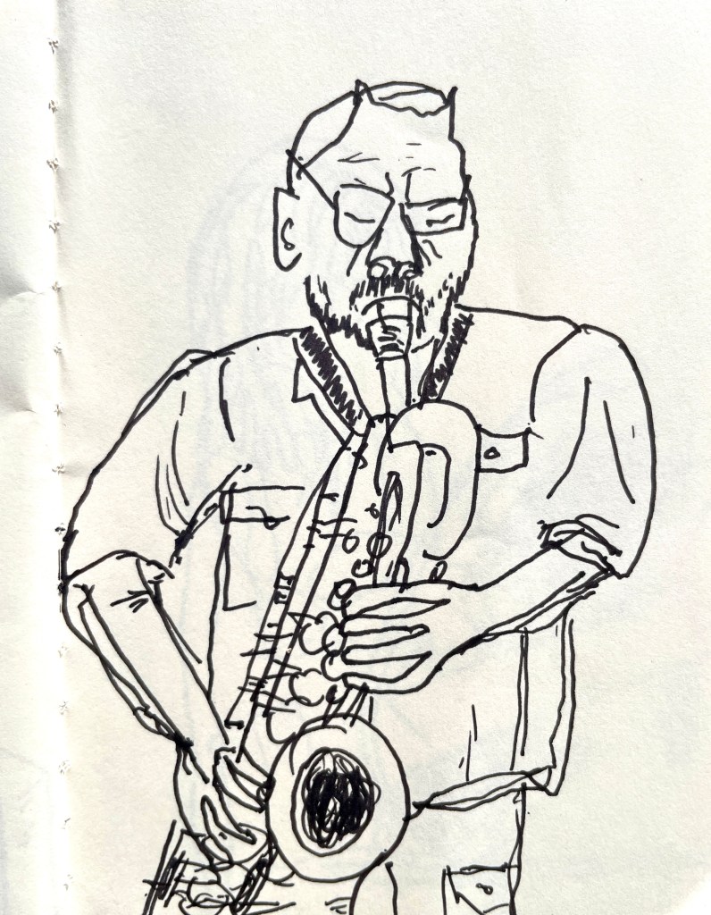 Jeff on saxophone