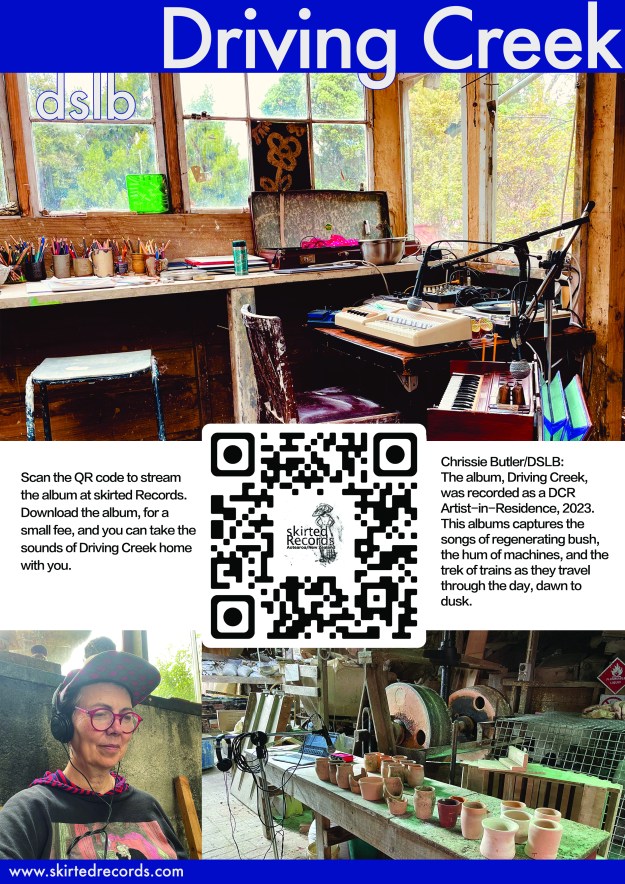 Poster with photos, QR code and short description of residency project